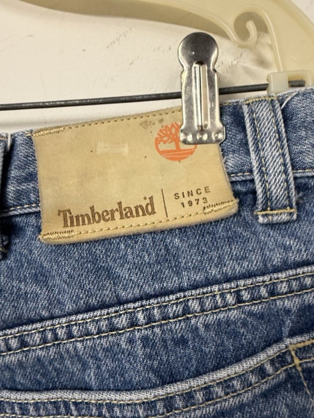 Vtg 90s Timberland Jeans Men’s 32x31 (tag 34) Straight Blue Denim Loose Baggy - Picture 9 of 10